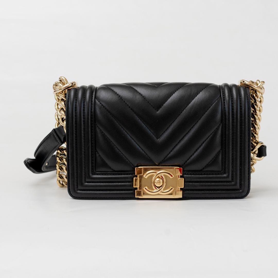 Chanel Small Chevron Black Le Boy Bag
