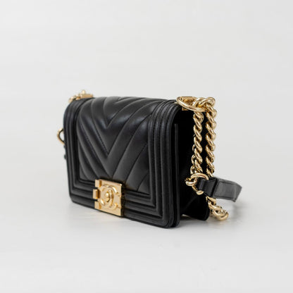 Chanel Small Chevron Black Le Boy Bag