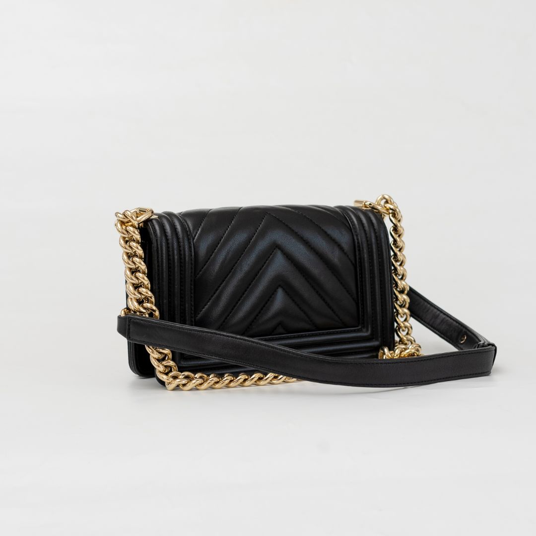 Chanel Small Chevron Black Le Boy Bag