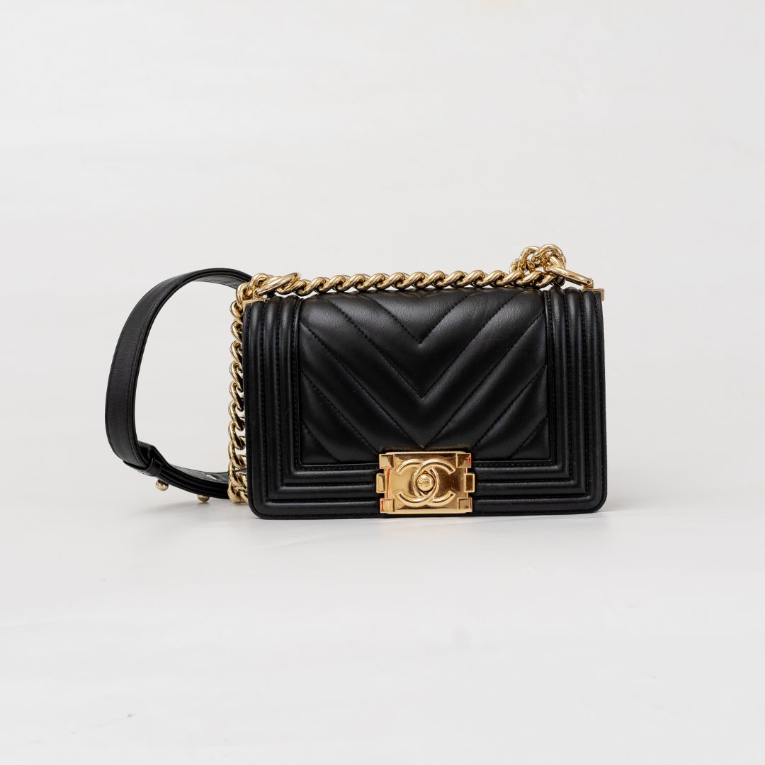Chanel Small Chevron Black Le Boy Bag