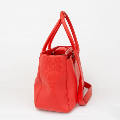 Chanel Pinkish-red Leather Executive Small Bag