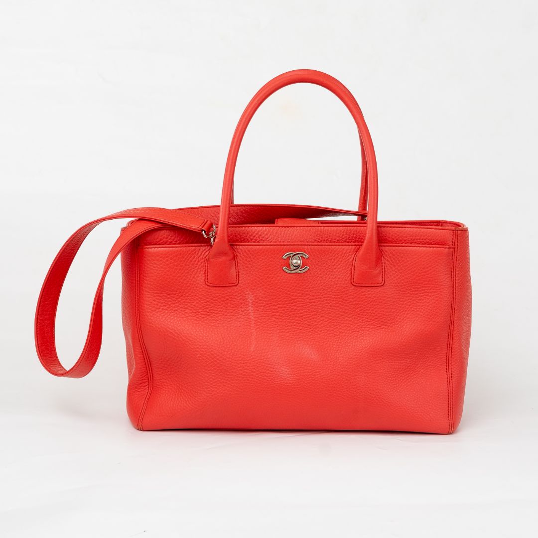 Chanel Pinkish-red Leather Executive Small Bag