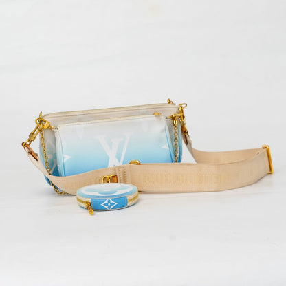 Louis Vuitton Monogram Giant By The Pool Multi Pochette Accessories Blue Crossbody