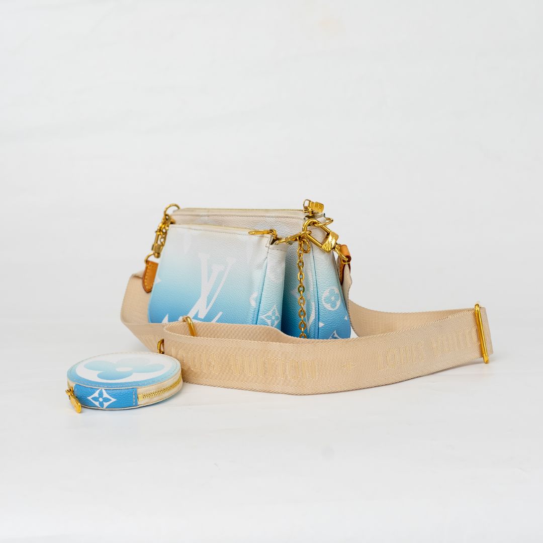 Louis Vuitton Monogram Giant By The Pool Multi Pochette Accessories Blue Crossbody