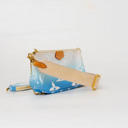 Louis Vuitton Monogram Giant By The Pool Multi Pochette Accessories Blue Crossbody