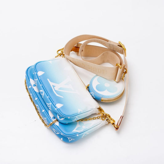 Louis Vuitton Monogram Giant By The Pool Multi Pochette Accessories Blue Crossbody