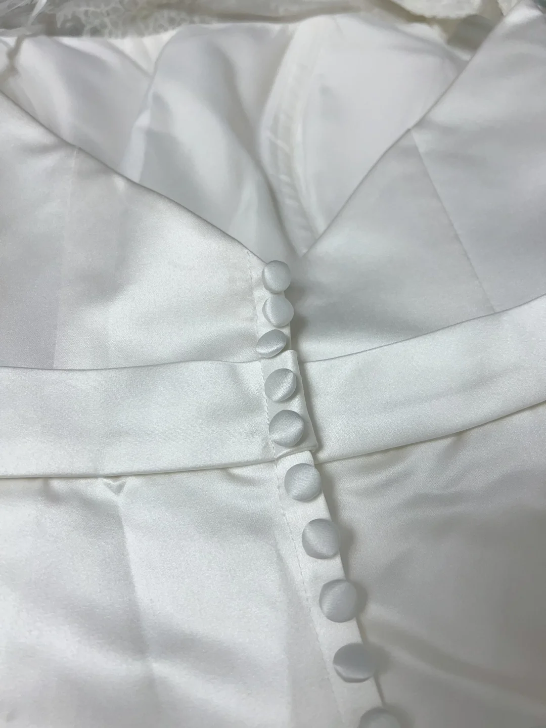 Modest Wedding Dress Sheath Scoop Neck Short Sleeves Summer Lace Wedding Dresses Bride Dress Bridal Gowns DH1440