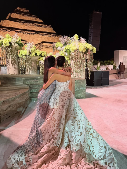 Blue Exquisite Mermaid Halter Rhinestone Tulle Long Prom Dress Evening Dress with Slit SH3514