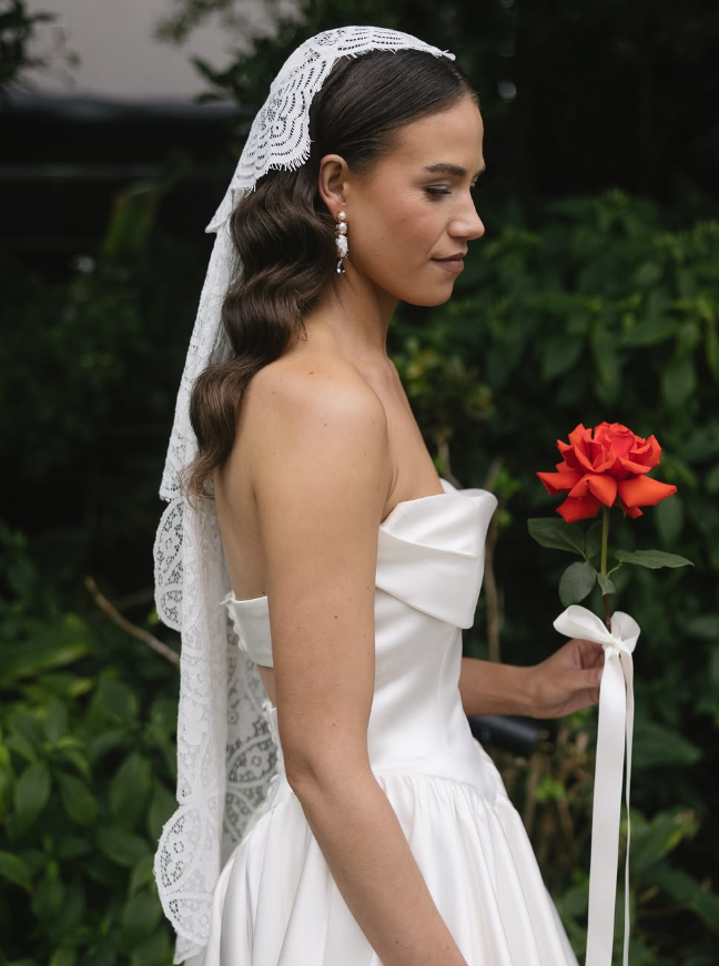 Simple A Line Strapless White Satin Long Sweep Wedding Dress Ball Gown SH2169