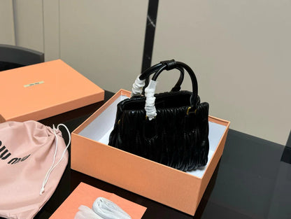 Miumiu Bowling Bag Tote Black Size 22x17cm