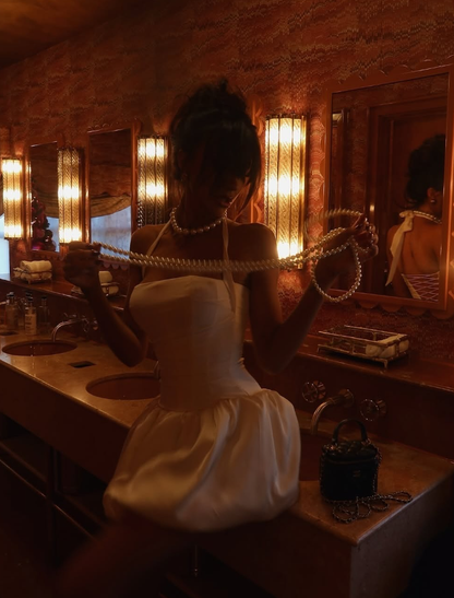 Cute A Line Halter White Satin Short Homecoming Dress Birthday Dress SH2005