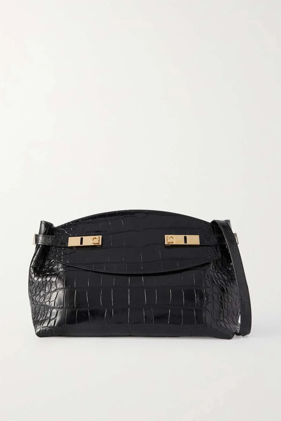 FERRAGAMO Hug large croc-effect leather shoulder bag