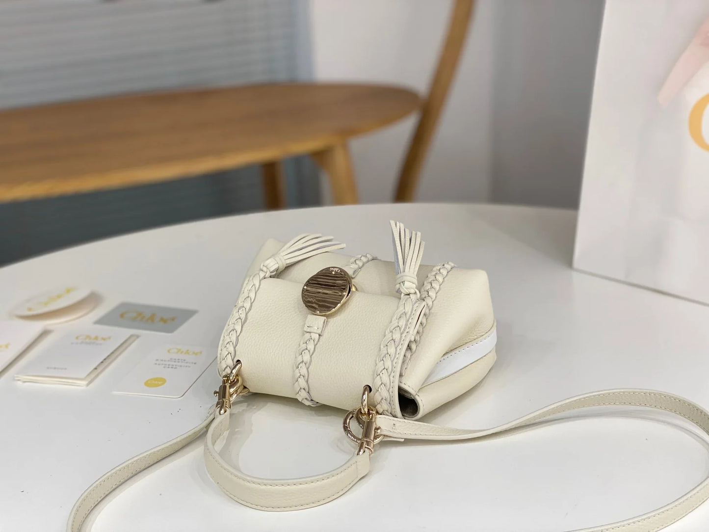 Chloe Penelope Mini White Bag - 22x14x9cm