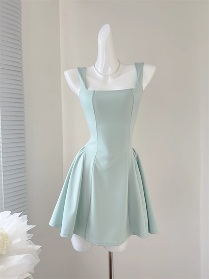 Sweet and niche summer temperament high waist design dress DP0005