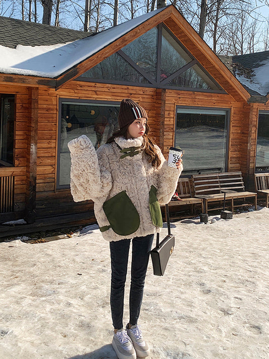 Cute Padded Jacket With Imitation Mink Fur ED0084
