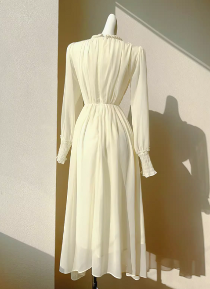 French Twist Chiffon Long Sleeve Dress  ED01014