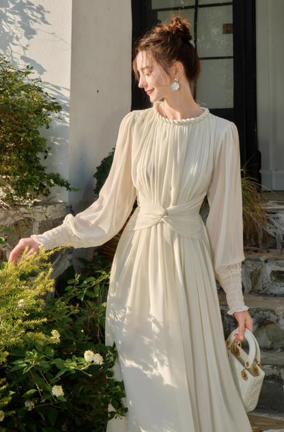 French Twist Chiffon Long Sleeve Dress  ED01014