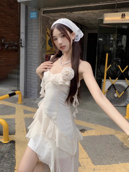 Off-white suspender dress  ED01016