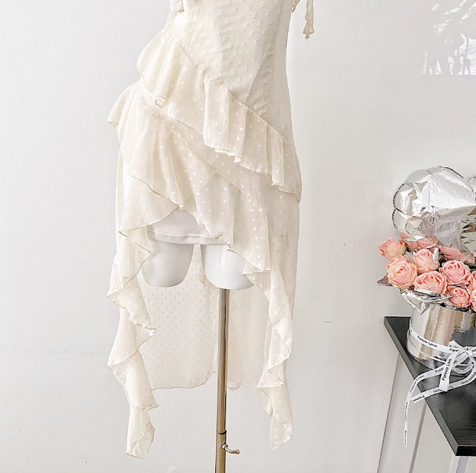 Off-white suspender dress  ED01016