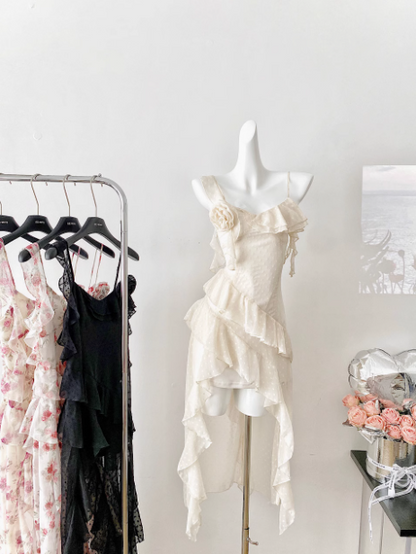 Off-white suspender dress  ED01016