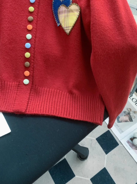 Colorful Button Heart Knitted Cardigan ED01020