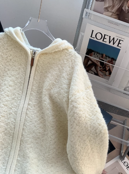 Hooded zip-up knitted cardigan ED01022