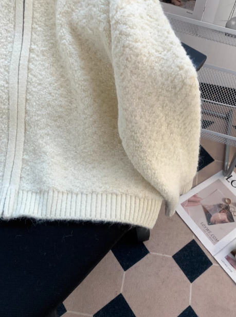 Hooded zip-up knitted cardigan ED01022