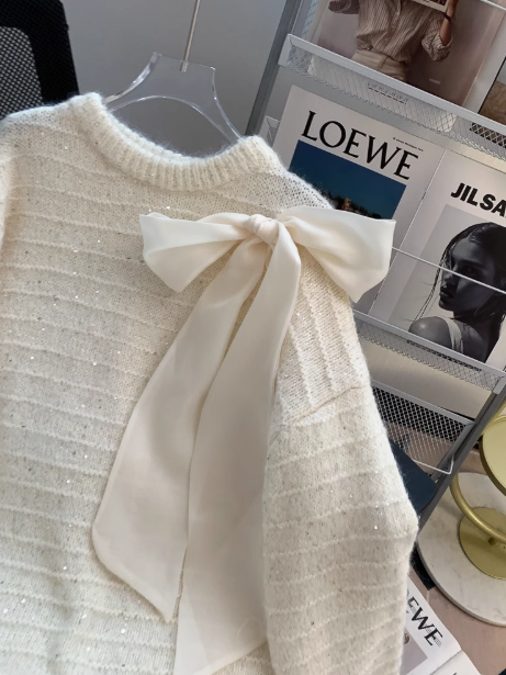 Sweet Bow Long Sleeve Sweater ED01023