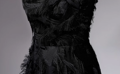 Black A-line V-neck satin long prom dress, black evening dress ED01028