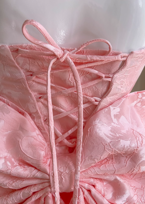 Pink Sweet Spaghetti Strap A-Line Short Prom Dress  ED01042