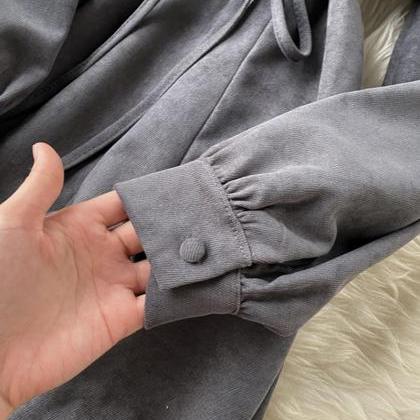 Retro Round Neck Long Sleeve Dress  ED0104