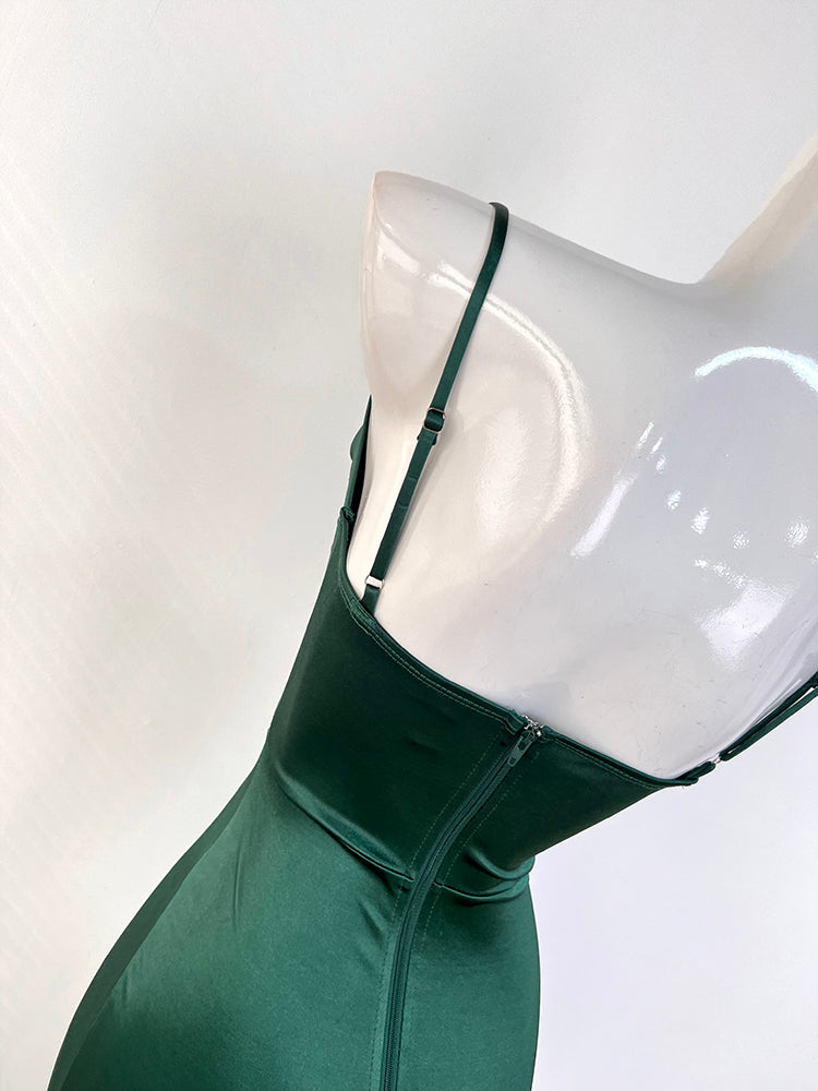 French style breast pad high slit suspender dress party dress ED01077