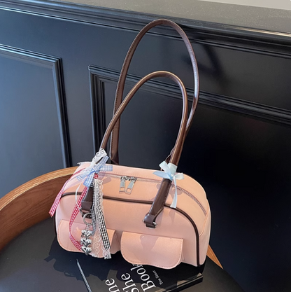 Popular all-match shoulder bag with pendant, large capacity commuter bag ED01092