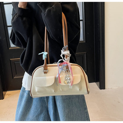 Popular all-match shoulder bag with pendant, large capacity commuter bag ED01092