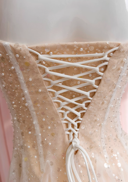 Champagne suspender dress tulle sequin party birthday dress ED01113