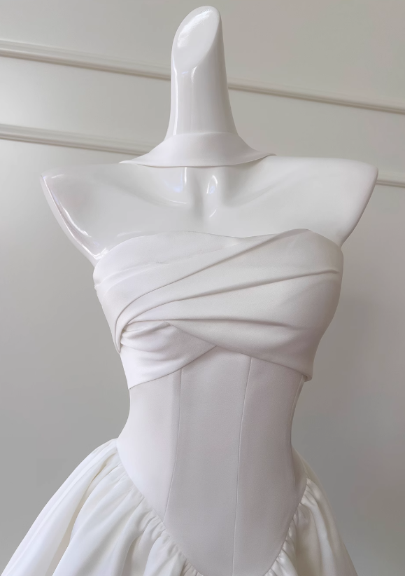 Fairytale White Strapless Short Prom Dress for Party&Birthday🤍Elegant Evening Dress ED01115