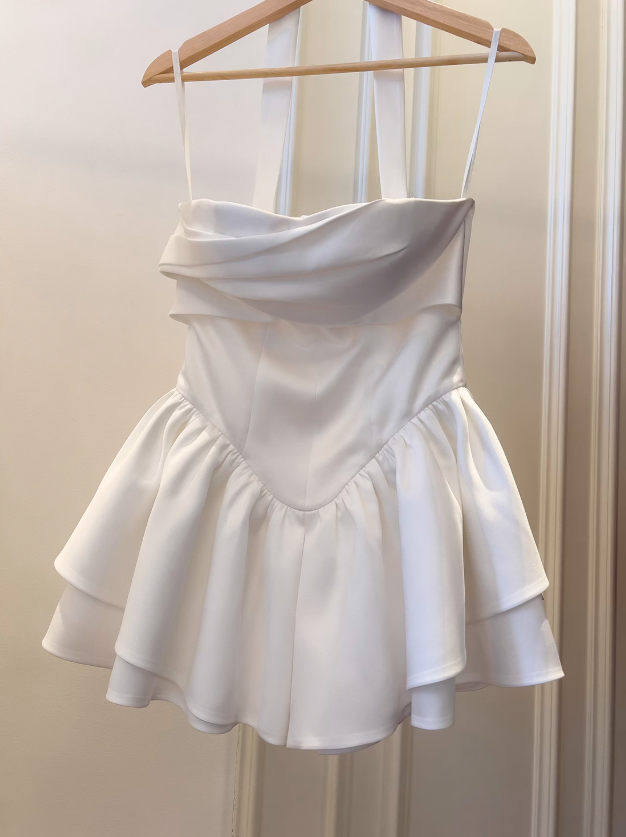 Fairytale White Strapless Short Prom Dress for Party&Birthday🤍Elegant Evening Dress ED01115