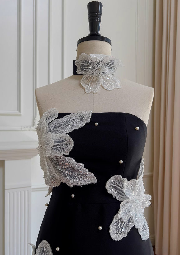 Strapless Black A-Line Short Prom Dress Homecoming Dress ED01117