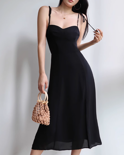 Black retro suspender tea dress ED01123