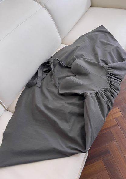 Grey halter neck A-line dress ED01126