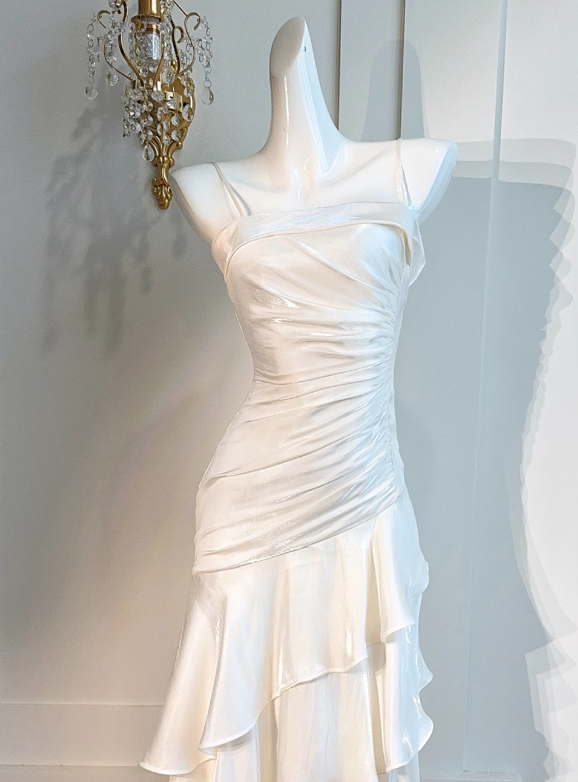 Vintage-Inspired Birthday Party Dresses Under $160🤍White Ruffled Layered Fairytale Graduation Prom Dresses ED01131