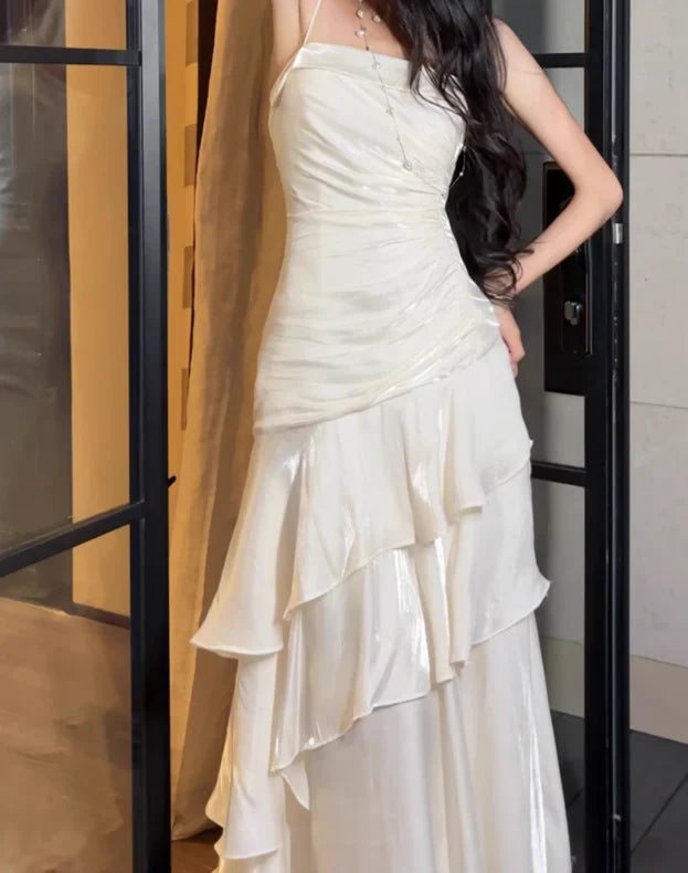 White Enchanted 🤍 Prom Dress for Party&Graduation-Ruffled Layered Fairytale Birthday Evening Dress SH2628