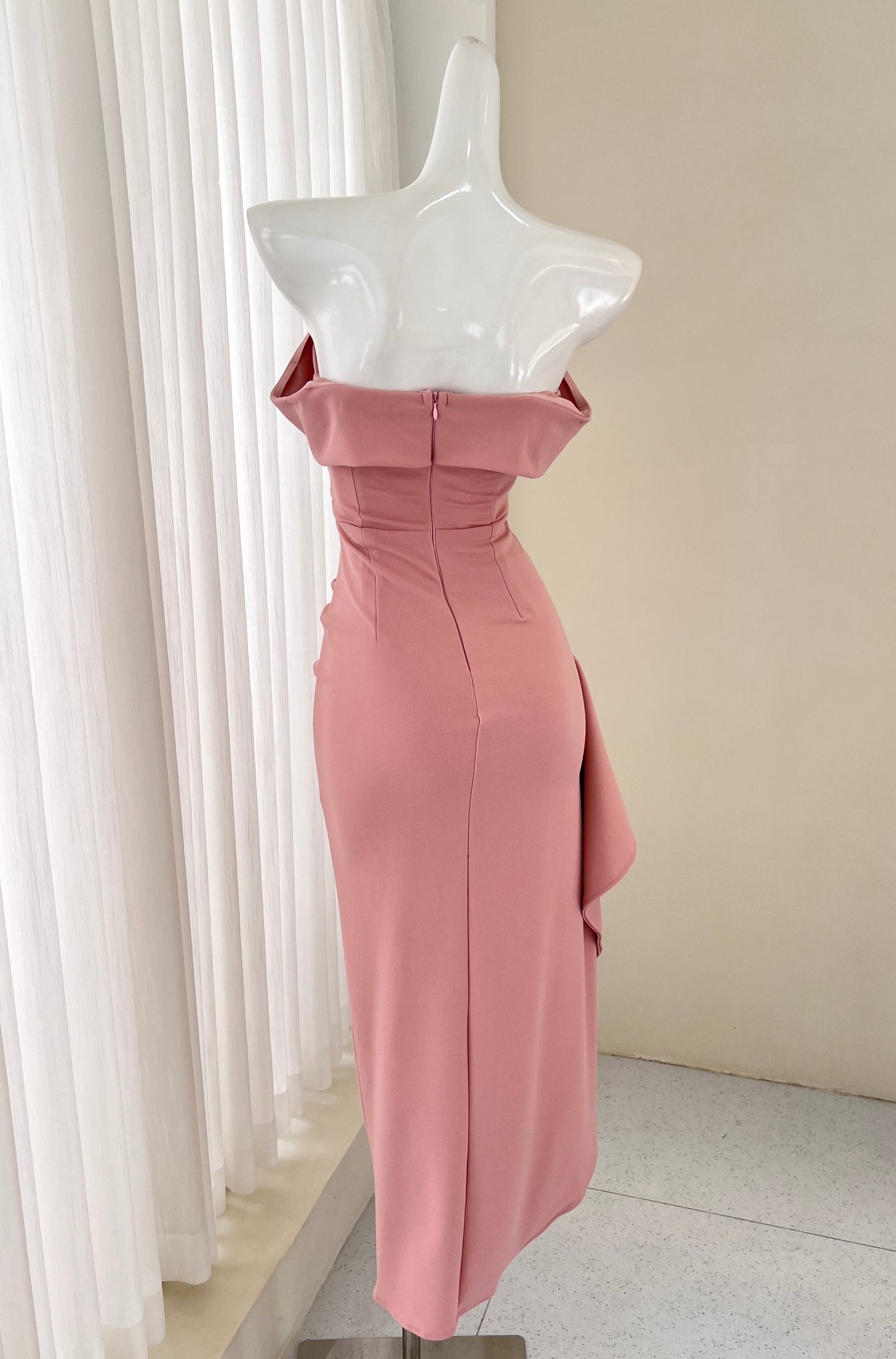Pink strapless slim dress party dress ED01164