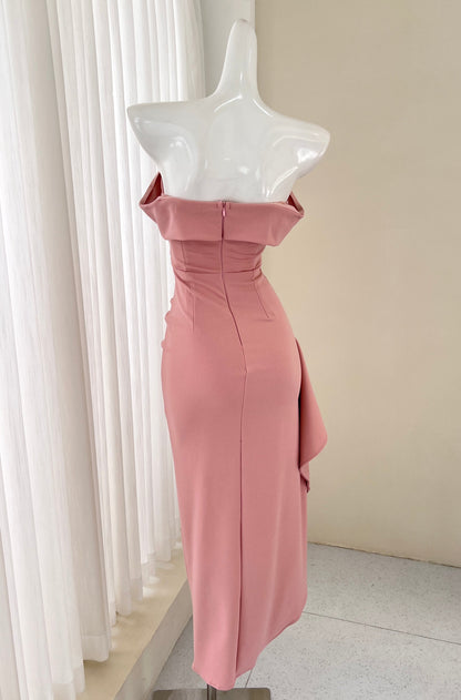 Pink strapless slim dress party dress ED01164