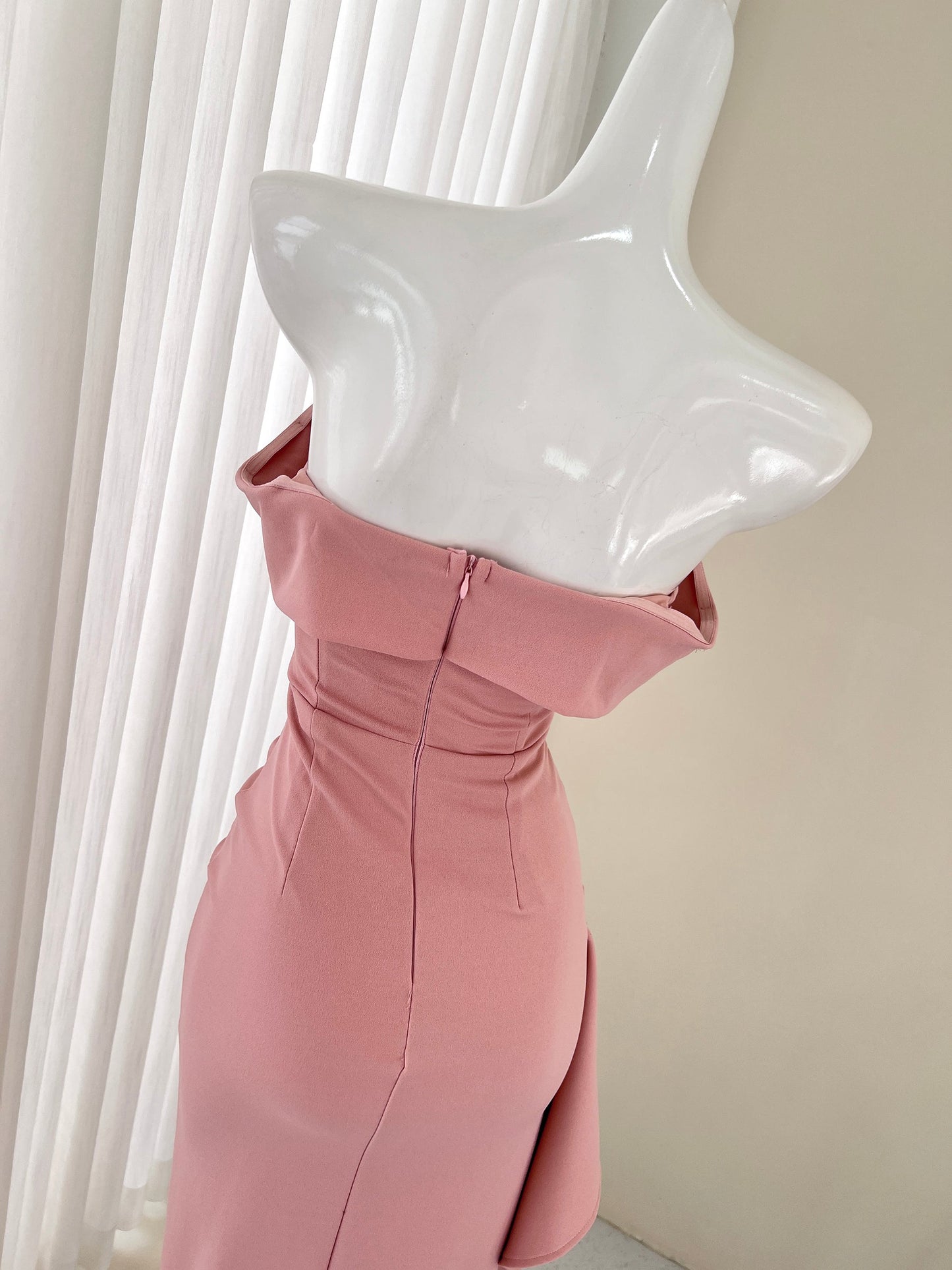 Pink strapless slim dress party dress ED01164