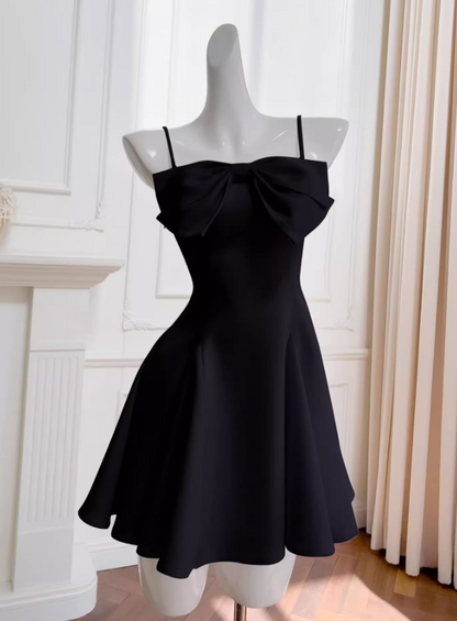 3D Bow Short Suspender Dress ED01167