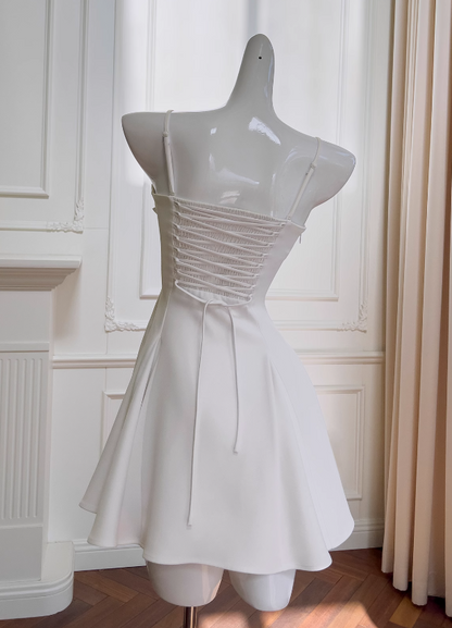 3D Bow Short Suspender Dress ED01167