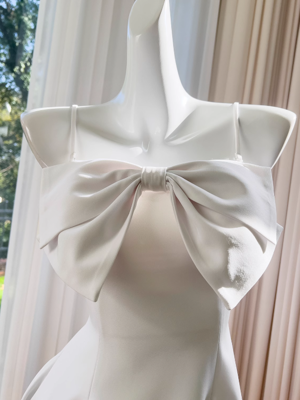 3D Bow Short Suspender Dress ED01167