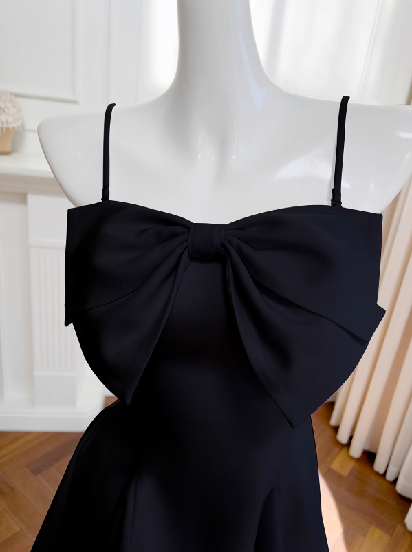 3D Bow Short Suspender Dress ED01167