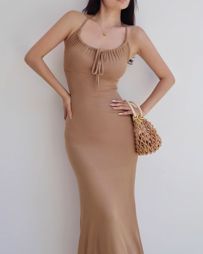 Slim Fit Halter Long Dress ED01172